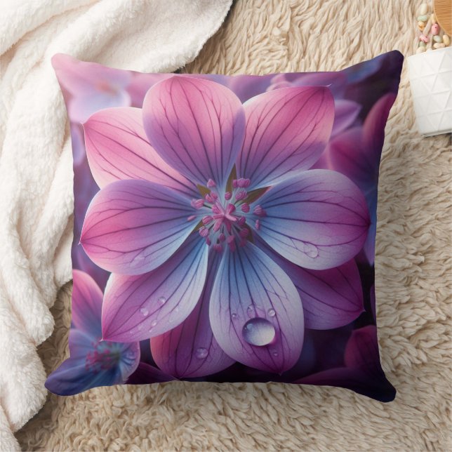 Coussin Floral Violet et Fleur Lilac rose (Couverture)