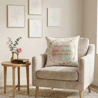 Coussin Floral Watercolor Mom Quote Pillow Design