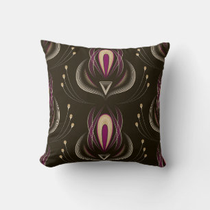Coussin Floral Wave Vintage Arrière - plan élégant
