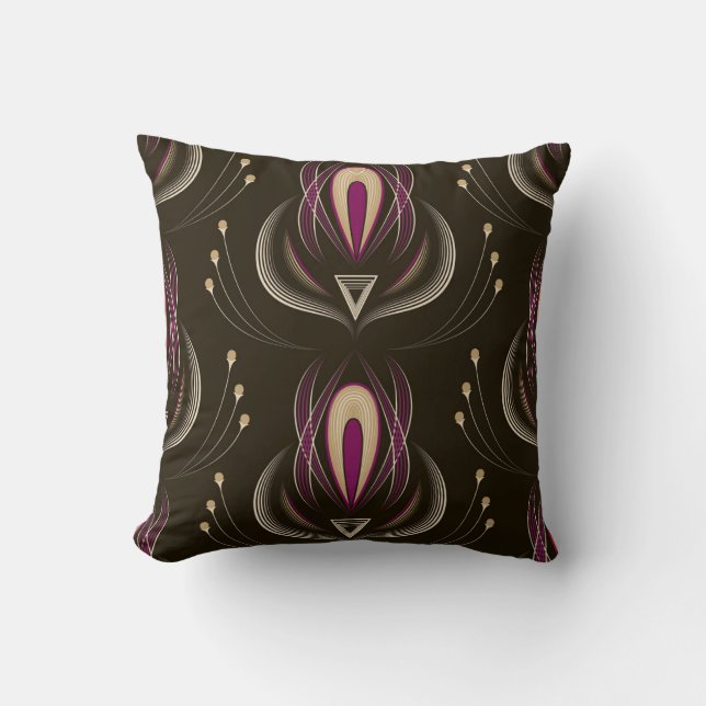 Coussin Floral Wave Vintage Arrière - plan élégant (Recto)