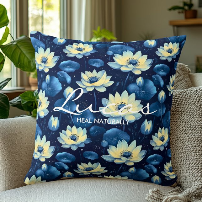 Coussin Floral Wellness avec message personnalisé (Créateur téléchargé)