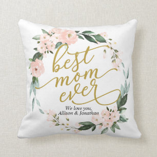 Coussin Floral Wreath Meilleure Maman Jour des mères