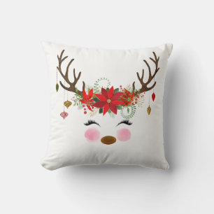 Coussin Florales de Renne de Vacances Fantaisistes Vintage