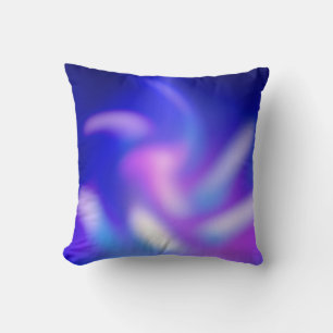 Coussin Flore bleu Abstrait et bleu pourpre