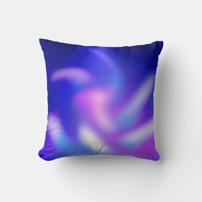Coussin Flore bleu Abstrait et bleu pourpre (Recto)
