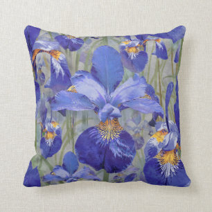 Coussin Flore bleue d'Iris