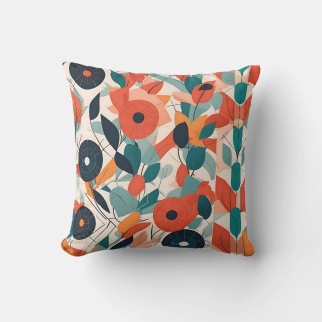 Coussin Flore Bold Bauhaus : Conception géométrique vive (Recto)