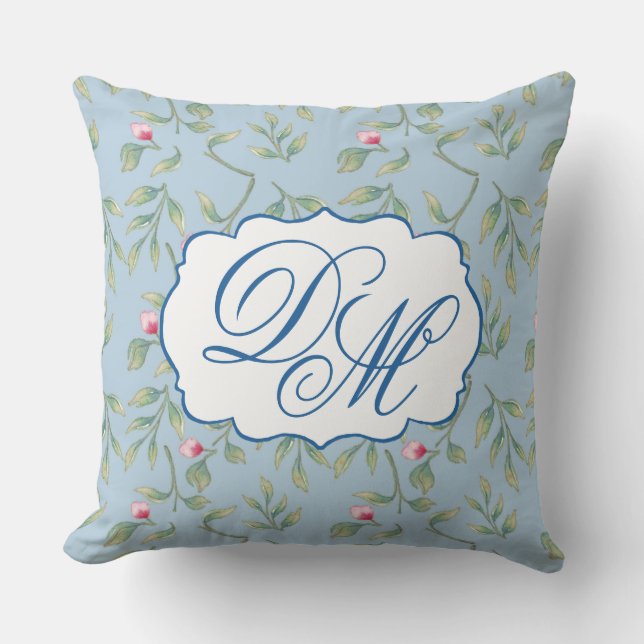 Coussin Flore délicate Omphalodes Bleu (Recto)
