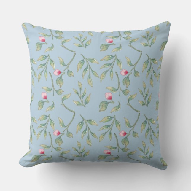 Coussin Flore délicate Omphalodes Bleu (Recto)