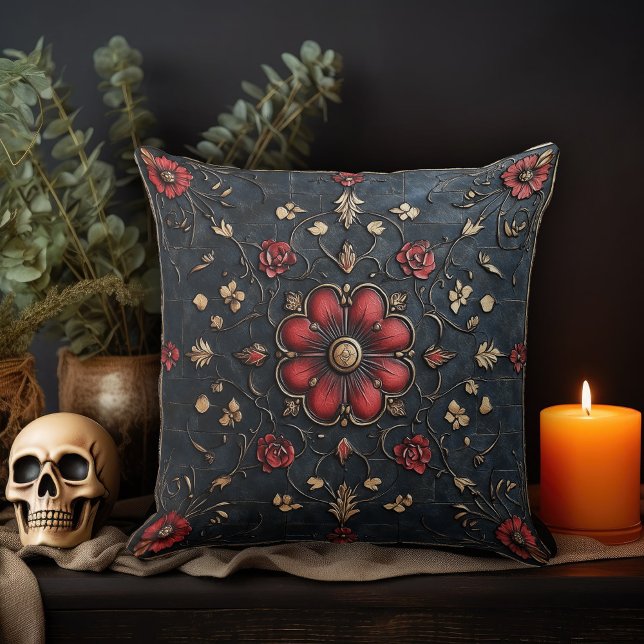 Coussin Flore foncé (Créateur téléchargé)