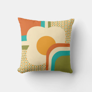 Coussin Flore géométrique les années 70 rétro