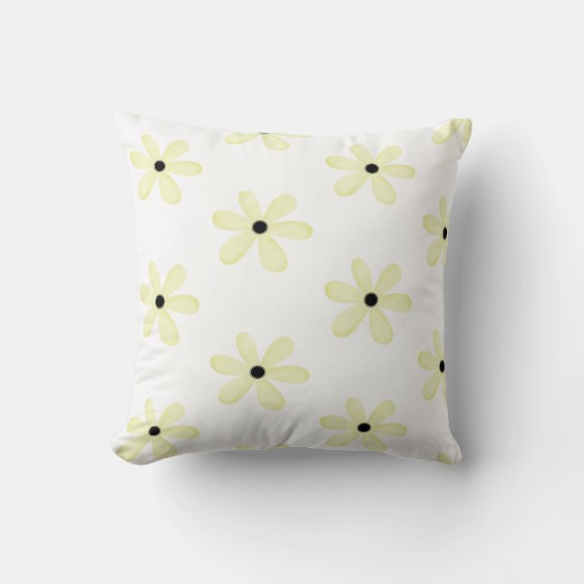 Coussin Flore Jaune Fleur Jaune (Recto)
