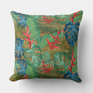 Coussin Flore tropicale en osier