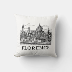 Coussin Florence Cityscape - Duomo Cathedral Line Art