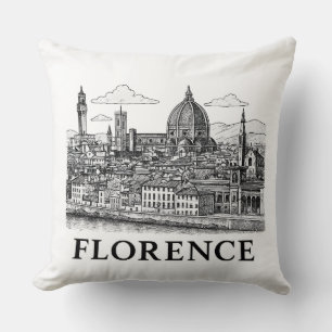 Coussin Florence Cityscape - Duomo Cathedral Line Art