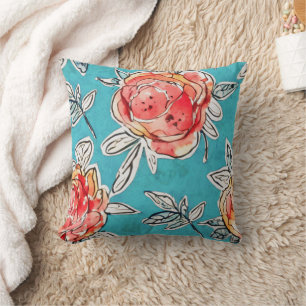 Coussin Flores aquarelles
