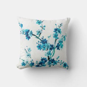 Coussin Flores d'hiver bleues   Floral