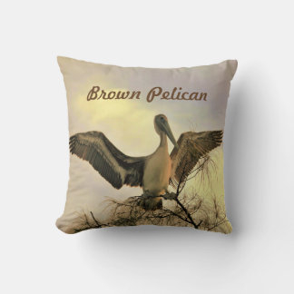 Coussin Floride Brown Pélican en vol