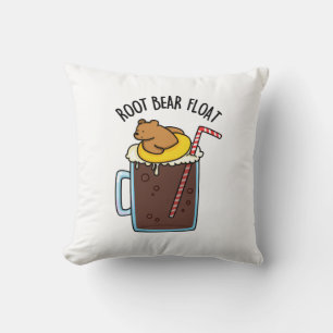 Coussin Flotte de l'ours racine Funny Root Beer Pun