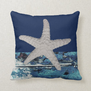 Coussin Flotte marine moderne Bleu de plage