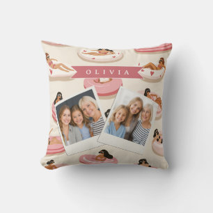 Coussin Flotteur de piscine rose mignon personnalisé esthé