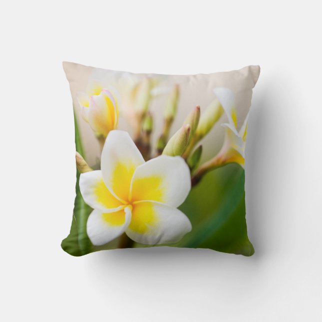 Coussin Flower blanc tropical (Recto)