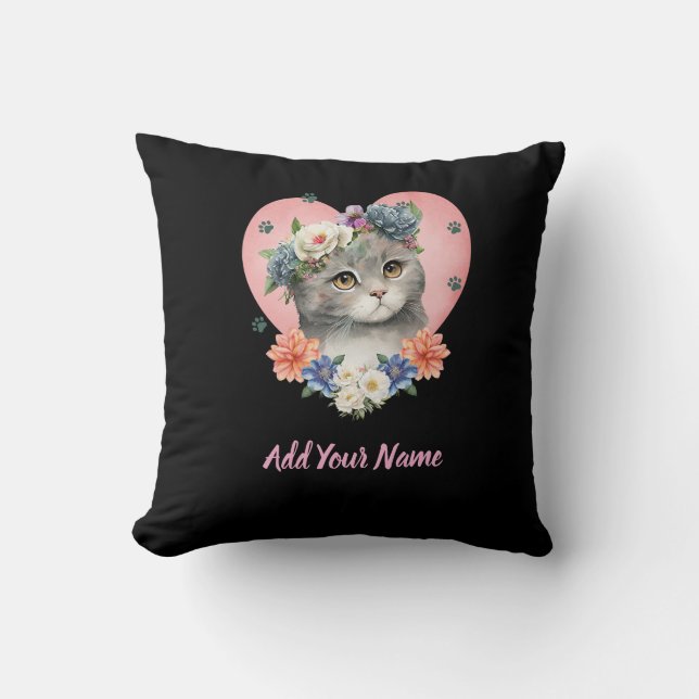 Coussin Flower Cat Tshirt (Recto)