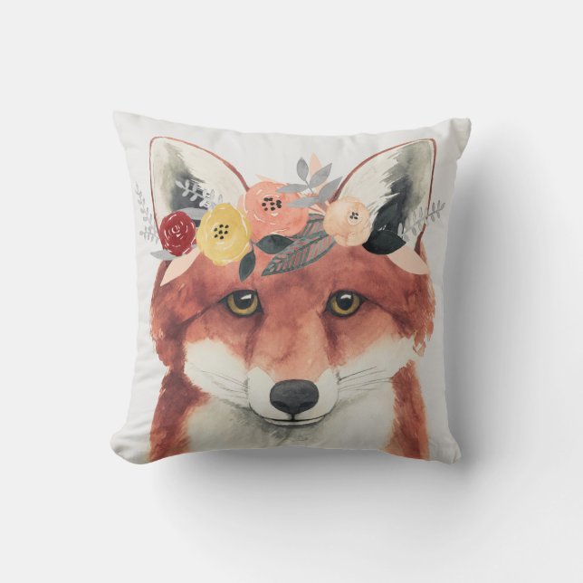 Coussin Flower Crown Forester Fox (Recto)