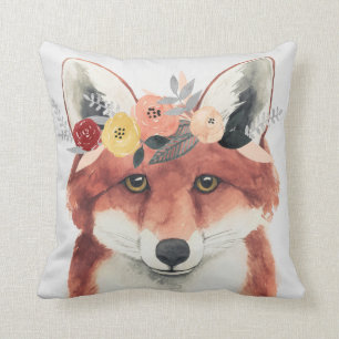 Coussin Flower Crown Forester Fox