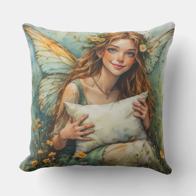 Coussin Flower Fairy Holding Pillow (Recto)