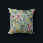 Coussin flowers<br><div class="desc">Wrap yourself in the timeless beauty of a lush summer meadow. This ultra-soft throw pillow features an intricate botanical pattern of hand-painted wildflowers in shades of dusty pink,  golden yellow,  and cool sky blue.</div>
