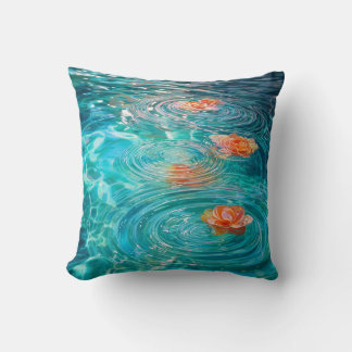 Coussin Flowers Floating on Water 
