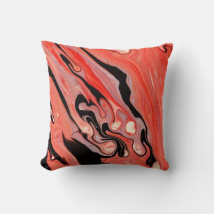 Coussin Fluide cramoisi et noir en fusion