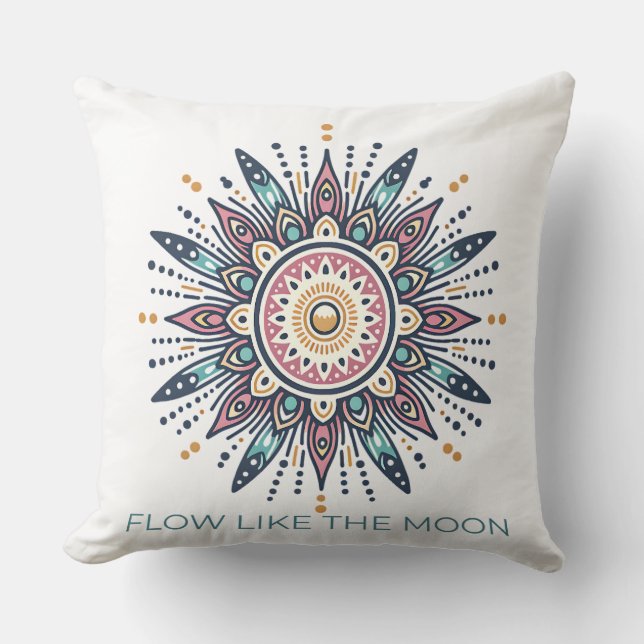 Coussin Flux comme la lune Mandala conception spirituelle (Recto)