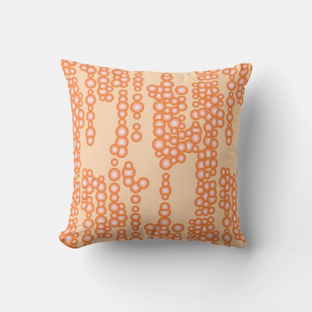 Coussin Flux de bulles, pêche (Recto)