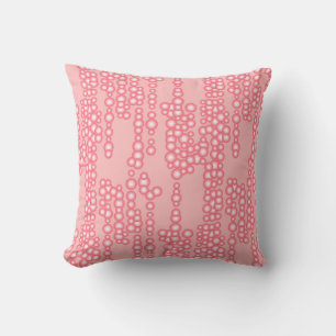 Coussin Flux de bulles, rose corail