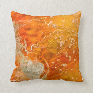 Coussin Flux de conscience - bulles oranges d'or