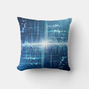 Coussin Flux de données numériques - Tech Wall Art