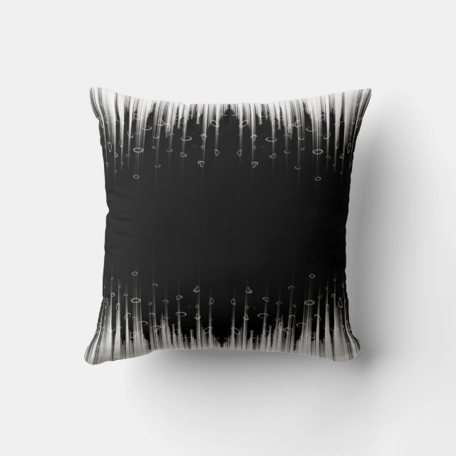 Coussin Flux De Ligne Cerclée Noir Et Blanc (Verso)