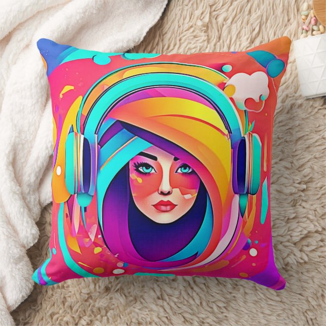 Coussin Flux de musique dynamique (Couverture)