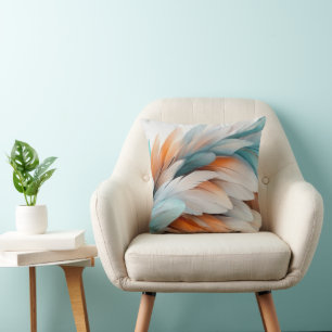 Coussin Flux de plume abstrait – Élégance douce