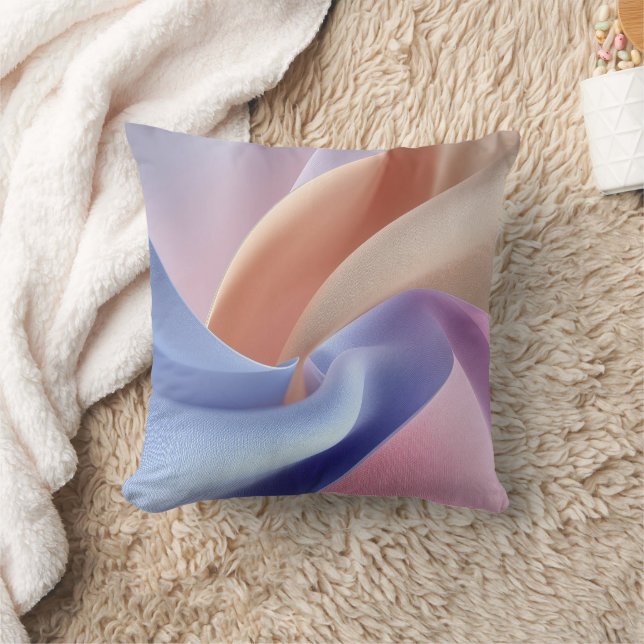 Coussin Flux de tissu pastel abstrait avec des courbes dou (Couverture)