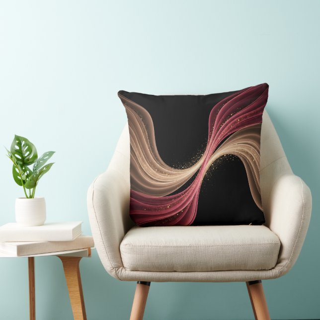 Coussin Flux Éternel d'Amour — Art Romantique Abstrait (Chaise)
