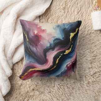 Coussin Flux Éthéré – Art Abstrait Élégant