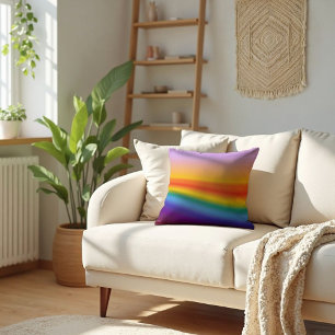 Coussin Flux Prism - Dégradé Arc-en-ciel Pastel Wavy