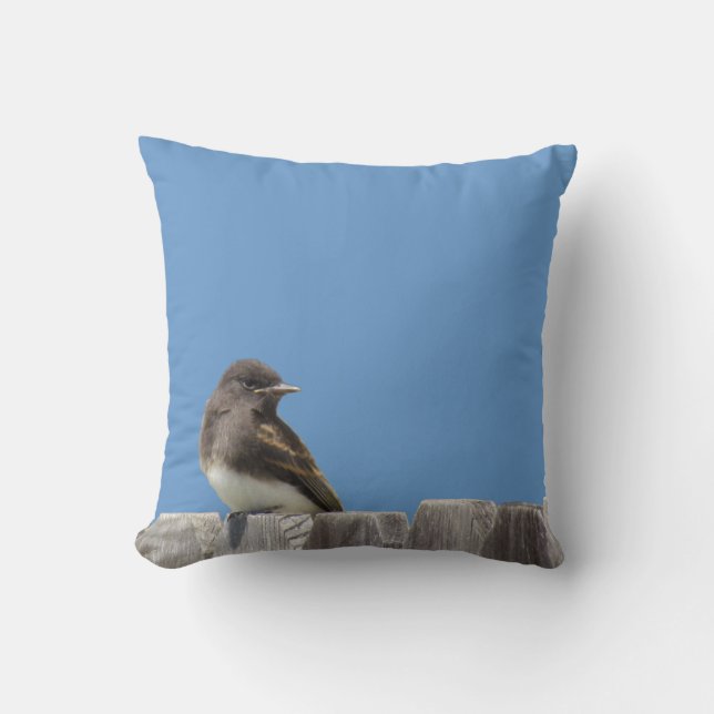 Coussin - Flycatcher sur clôture (Recto)