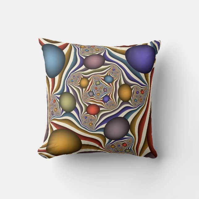 Coussin Flying Up, Colorful, Modern, Art Fractal Abstrait (Recto)