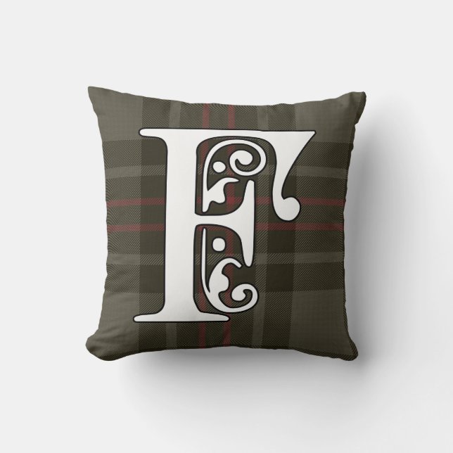 Coussin Flynn Clan Tartan Monogramme (Recto)