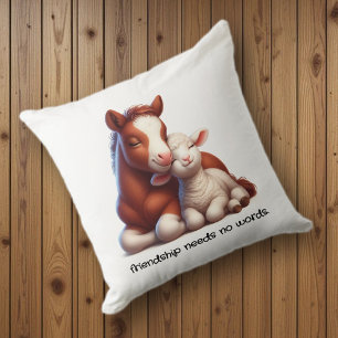 Coussin Foal & Lamb Best Friends Partagez un moment de con
