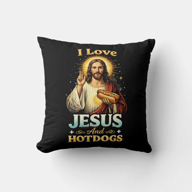 Coussin Foi, Amour et Hotdogs (Recto)